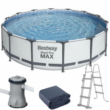 Basen stelażowy (396х122 cm) z filtrem wkładowym, drabinką i pokrywą Bestway 5618W 