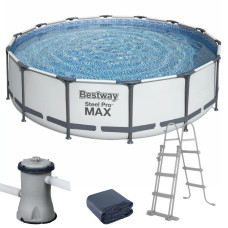 Basen stelażowy (457х122 cm) z filtrem wkładowym, drabinką i pokrywą Bestway 56438 
