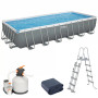 Basen stelażowy (732х366х132 cm) z filtrem piaskowym, drabinką i pokrywą Bestway 56475  