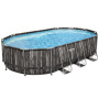 Basen stelażowy (610х366х122 cm) z filtrem wkładowym, drabinką i pokrywą  Bestway Wood Style 5611R