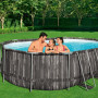 Basen stelażowy (610х366х122 cm) z filtrem wkładowym, drabinką i pokrywą  Bestway Wood Style 5611R